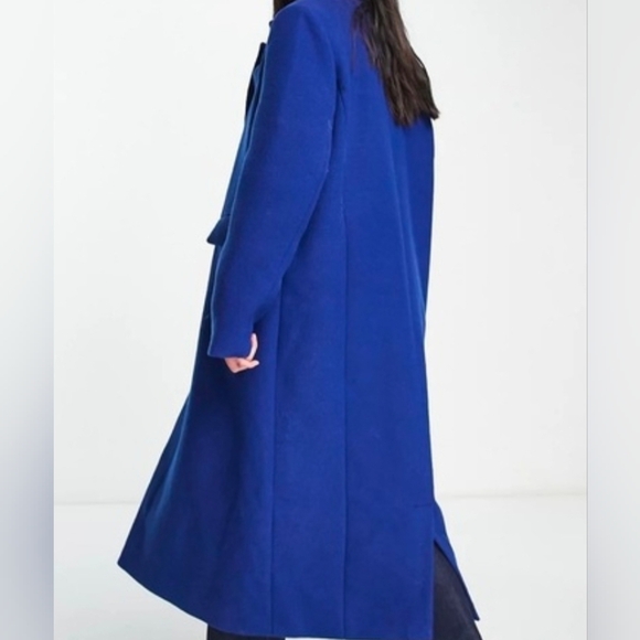 Vero Moda Curve Blue Long Wool Coat - Picture 5 of 6
